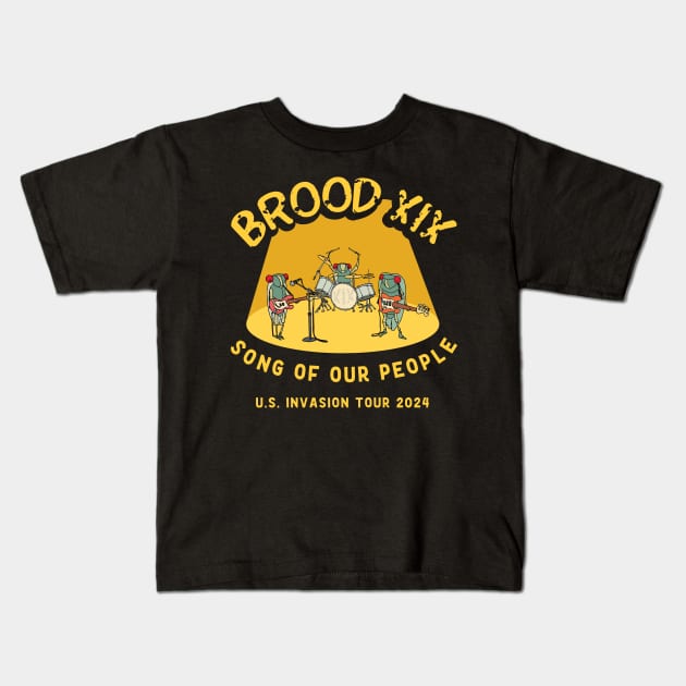 Cicada Brood XIX U.S. Tour Kids T-Shirt by Huhnerdieb Apparel